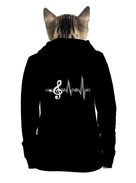 A zene az életem cipzáras női pulóver Black