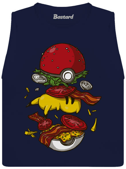 Pokémon burger női bővített trikó Navy