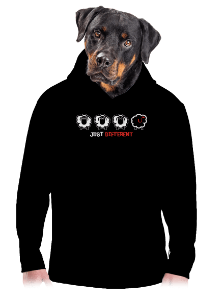 Fekete bárány férfi kenguruzsebes pulóver Black