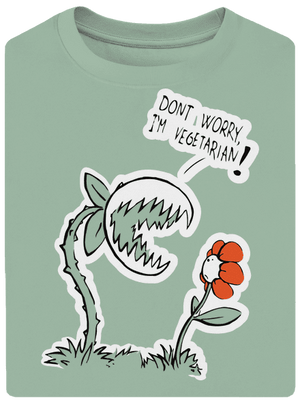 Vegetáriánus unisex túlméretezett póló Sage