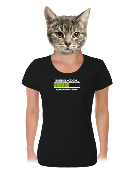Gondolkodom női póló Black