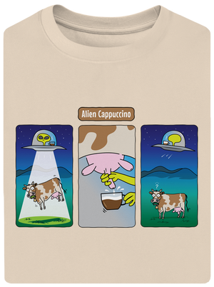 Alien Cappuccino unisex túlméretezett póló Almond