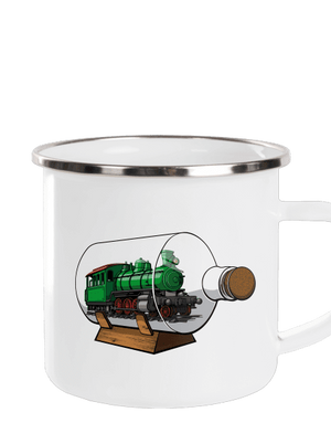 Mozdony egy palackban pléhbögre White