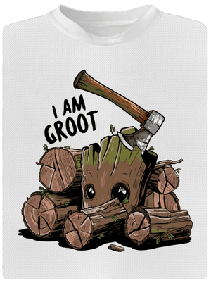 I Am Groot férfi sportpóló White
