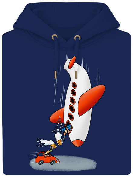 Közelebb vagyunk unisex prémium pulóver Navy
