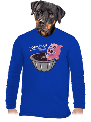 Formában férfi hosszú ujjú póló Royal Blue