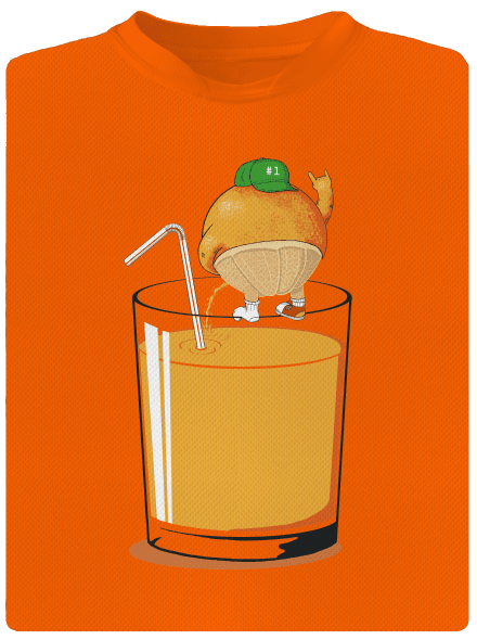 Részeg narancs gyerek sport póló Neon Orange