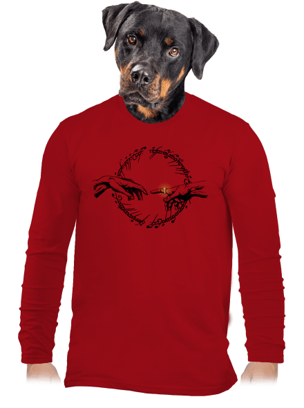 God of ring férfi hosszú ujjú póló Red