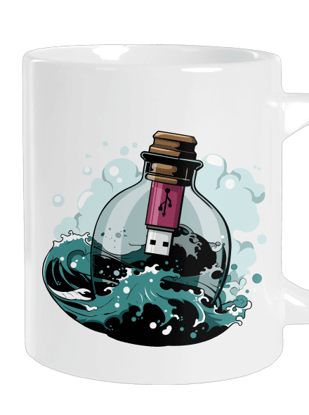 USB üzenet egy üvegben nagy bögre White