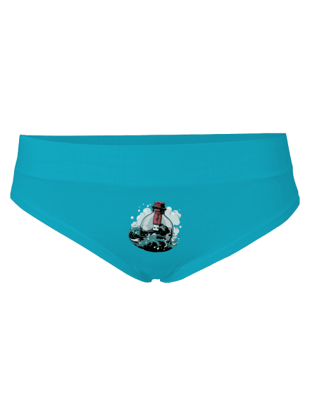 USB üzenet egy üvegben női bugyik Turquoise