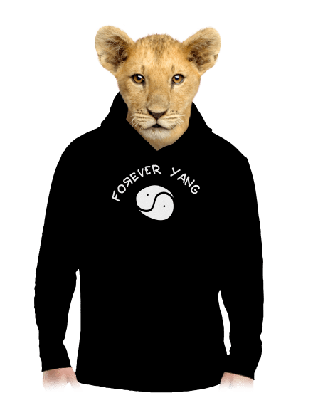 Forever Yang gyerek kenguruzsebes pulóver Black