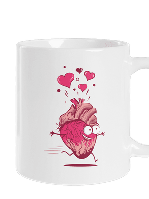 Szerelmes szívek hagyományos bögre White