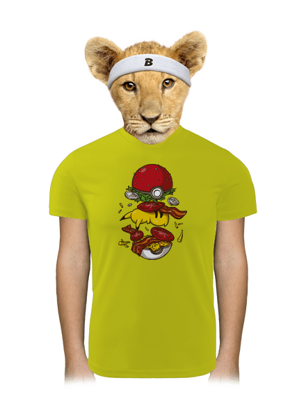 Pokémon burger gyerek sport póló Neon Yellow