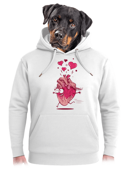 Szerelmes szívek unisex prémium pulóver Snowwhite