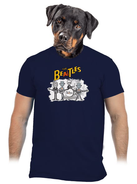 AI Beatles férfi póló Navy