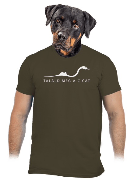 Találd meg a cicát férfi póló Urban Khaki