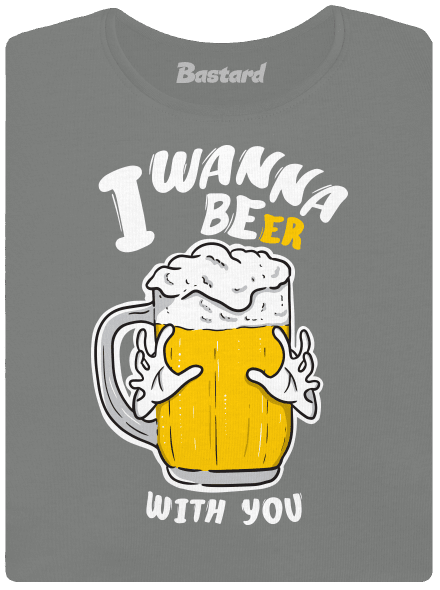 I wanna beer női póló Dark Gray Melange