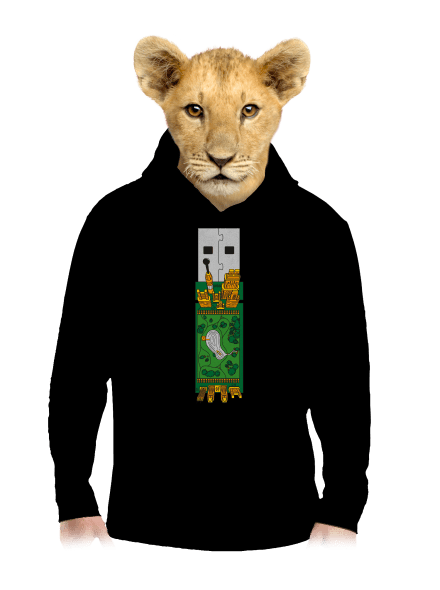 USB city gyerek kenguruzsebes pulóver Black