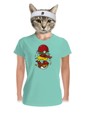 Pokémon burger női sportpóló Mint Mal