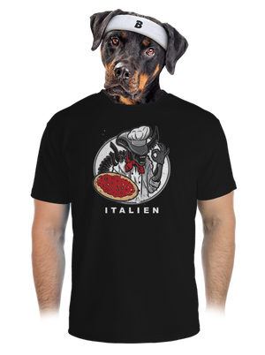 Italien férfi sportpóló Black