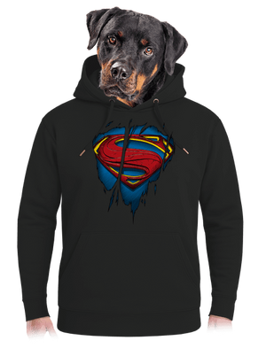 Superman Inside unisex prémium pulóver Dark Black