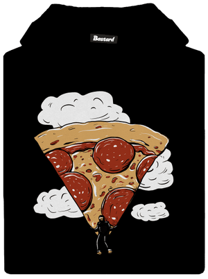 Pizza ejtőernyős gyerek kenguruzsebes pulóver Black
