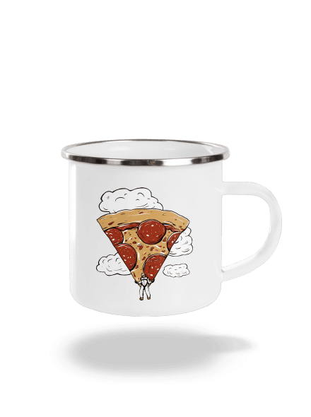 Pizza ejtőernyős pléhbögre White