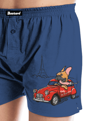 Francia buldog férfi alsó nadrág Blue