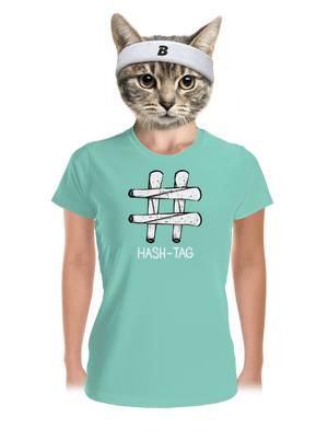 Hash tag női sportpóló Mint Mal