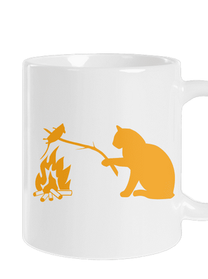 Macska-egér harc hagyományos bögre White