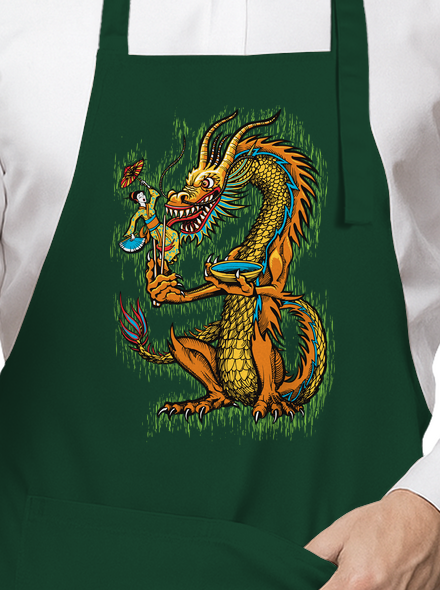 Hungry dragon kötény Bottle Green