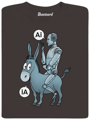 Szamár és AI férfi hosszú ujjú póló Bear Brown