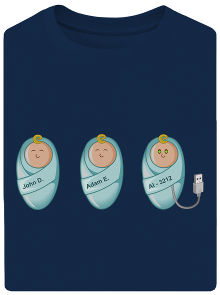AI baby unisex túlméretezett póló Midnight Blue