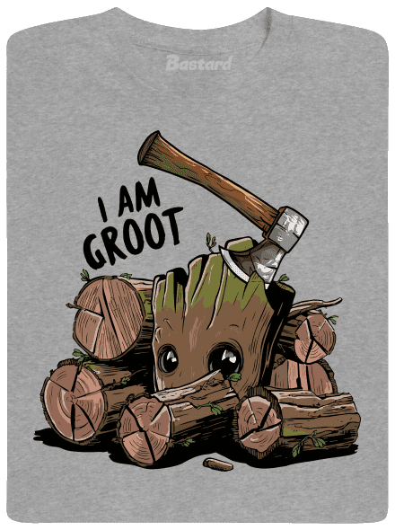 I Am Groot férfi póló Sport Grey