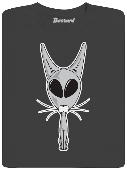 UFO cat férfi hosszú ujjú póló Dark Grey
