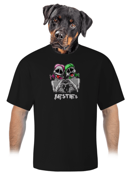 Besties unisex túlméretezett póló Black