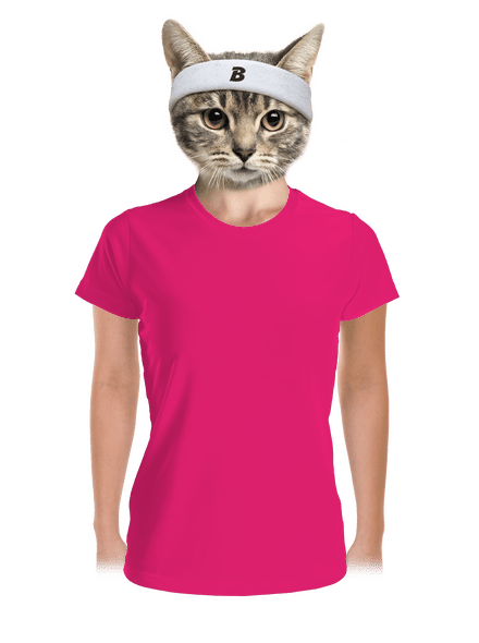 Nyomtatás nélkül női sportpóló Neon Pink