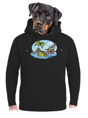 Vasúti sziget unisex prémium pulóver Dark Black