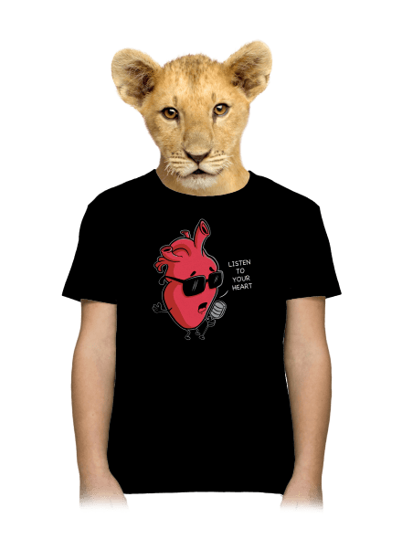 Listen to your heart gyerek póló Black