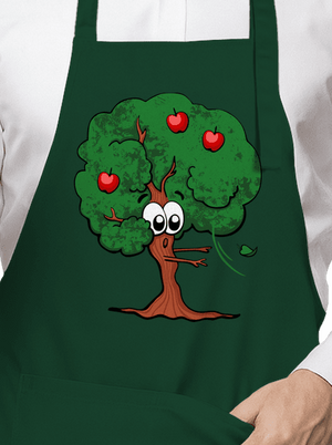 Alma és almafa kötény Bottle Green