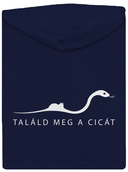 Találd meg a cicát cipzáras férfi pulóver Navy
