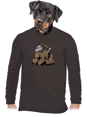 I Am Groot férfi hosszú ujjú póló Bear Brown
