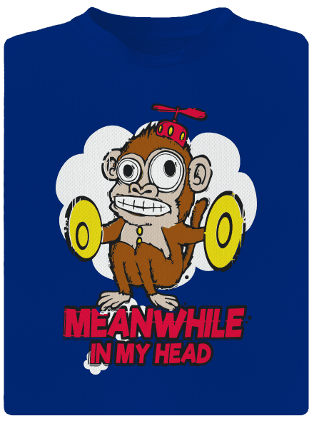 Monkey in my head férfi sportpóló Royal Blue Mal