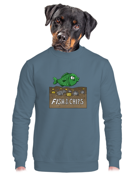 Fish and IT chips unisex crewneck Nordic Blue
