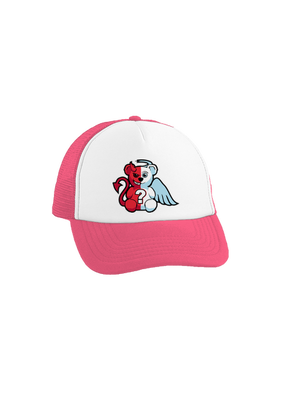 Angyal vagy ördög teherautós sapka Fluorescent Pink cap