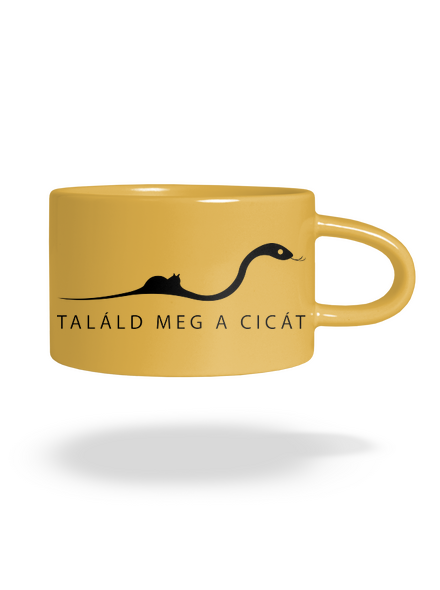 Találd meg a cicát macaron bögre Yellow Macaron