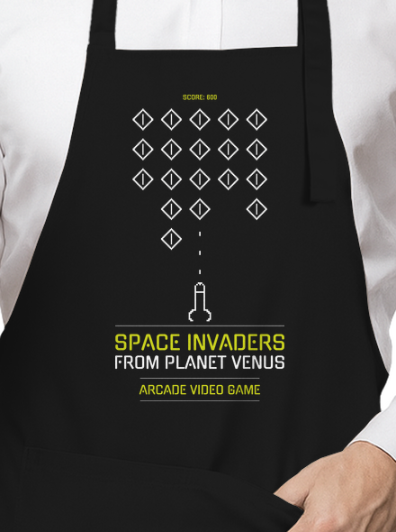 Space Invaders kötény Black