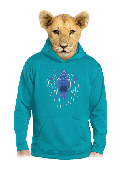 Ahhhh! gyerek kenguruzsebes pulóver Hawaiian Blue