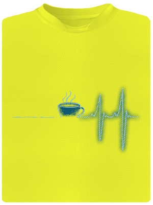 Coffee help férfi sportpóló Neon Yellow