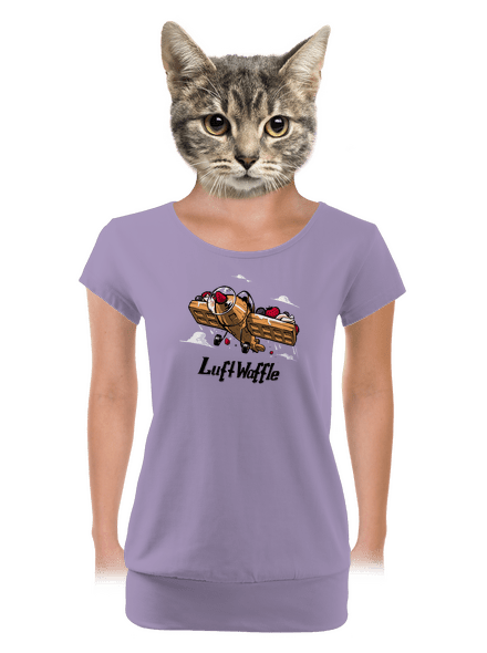 Luftwaffle női póló elasztikus alsó szegéllyel Lavender